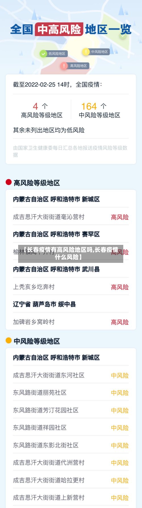 【长春疫情有高风险地区吗,长春疫情什么风险】