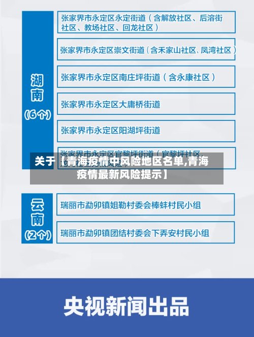 关于【青海疫情中风险地区名单,青海疫情最新风险提示】