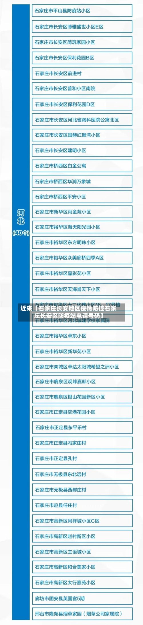 近来【石家庄长安地区疫情防控石家庄长安区防疫站电话号码】