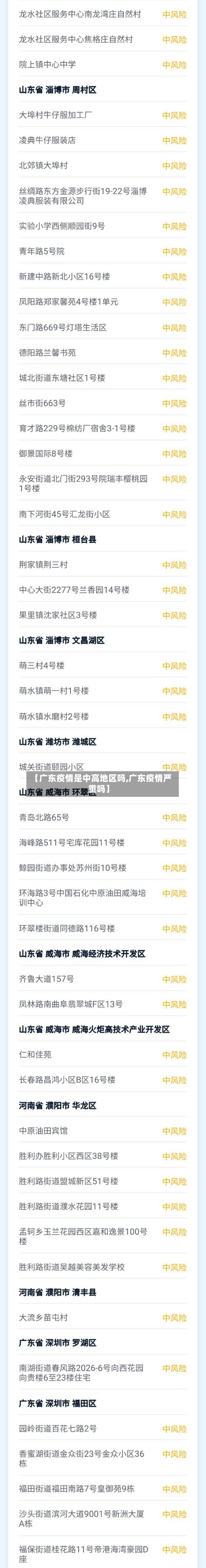 【广东疫情是中高地区吗,广东疫情严重吗】