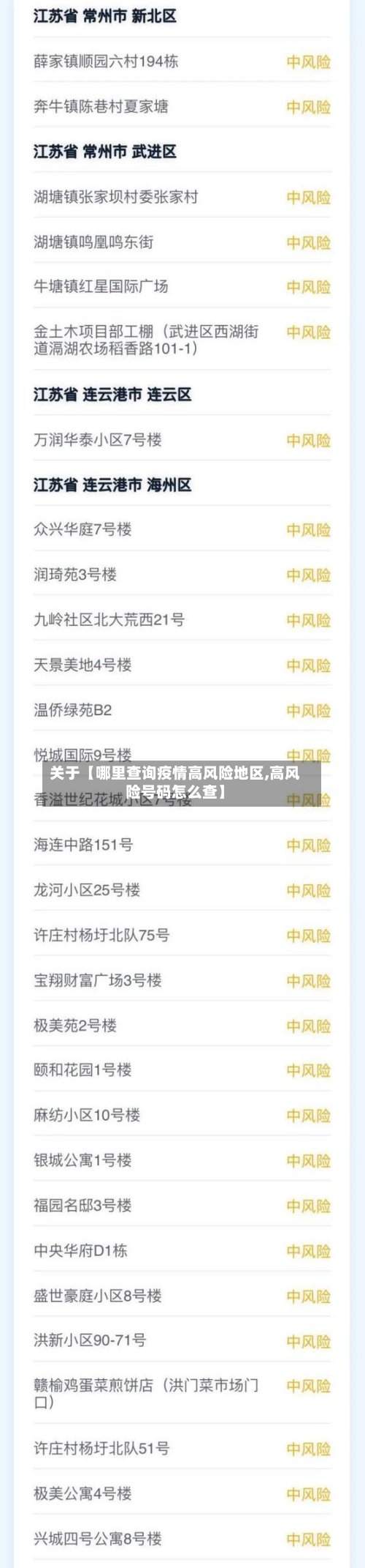 关于【哪里查询疫情高风险地区,高风险号码怎么查】