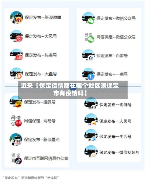 近来【保定疫情都在哪个地区啊保定市有疫情吗】