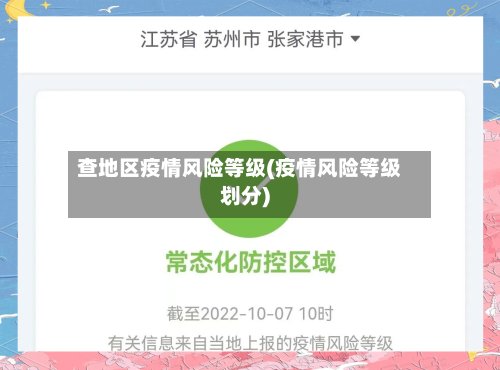 查地区疫情风险等级(疫情风险等级划分)