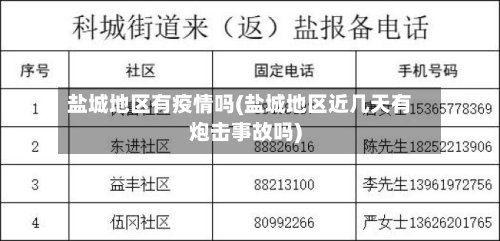 盐城地区有疫情吗(盐城地区近几天有炮击事故吗)