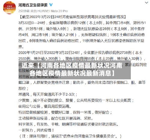 近来【河南各地区疫情最新状况河南各地区疫情最新状况最新消息】